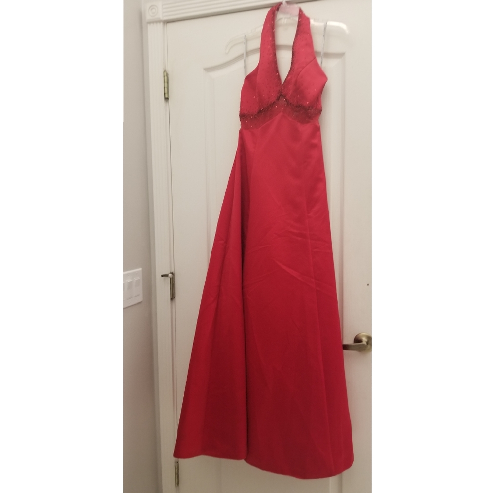 Red Halter Prom Dress